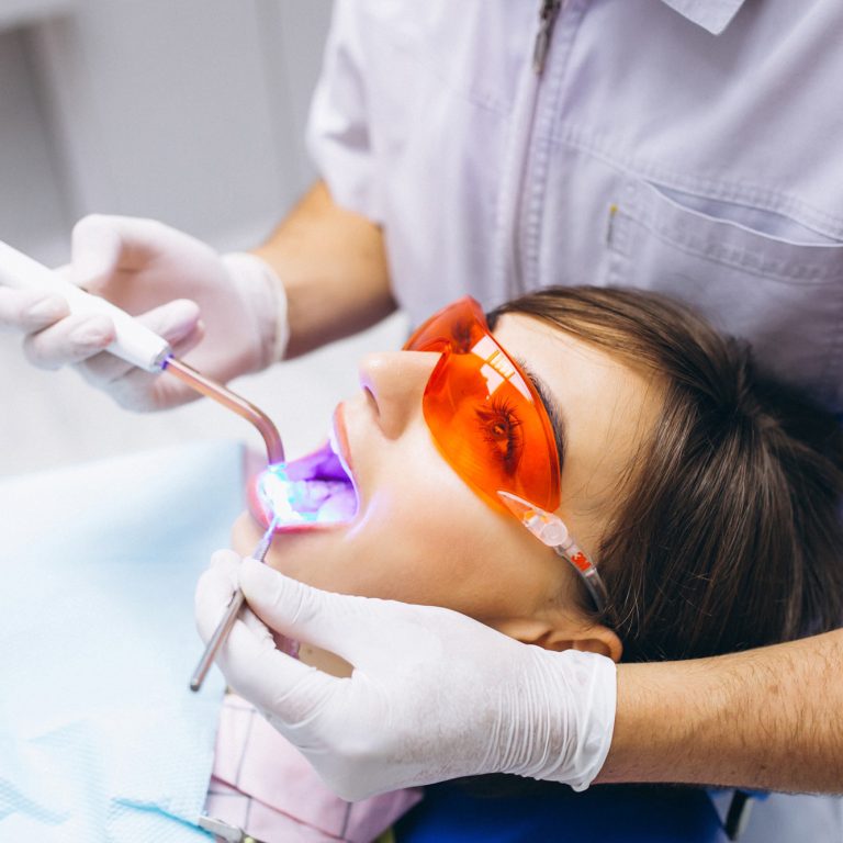 Woman patient at dentist